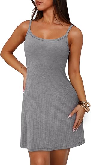 WIHOLL Women’s Summer Mini Dress 2025 Backless Spaghetti Strap A-Line Bodycon Party Outfit