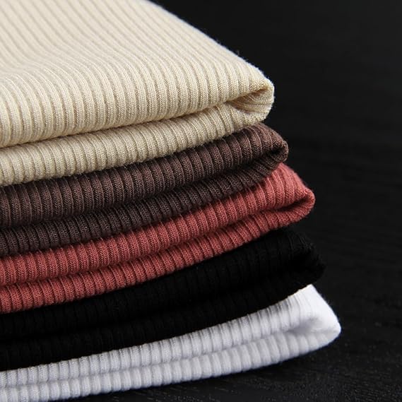 Artfish Women’s Ribbed Long Sleeve Crop Top – Slim Fit Scoop Neck V-Notch Basic Tee