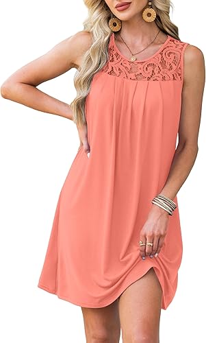 Summer Dresses for Women Sleeveless Lace CrewneSummer Dresses for Women Sleeveless Lace Crewneck Sundress (S-3XL)ck Sundress (S-3XL)