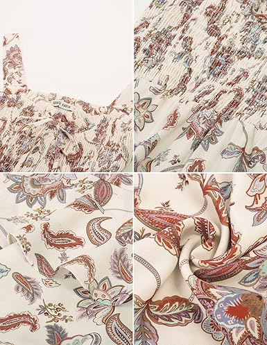 GRACE KARIN 2025 Women’s Boho Floral Maxi Sundress Square Neck A-Line Swing Beach Outfit